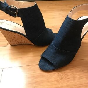 Nine West denim wedge heels
